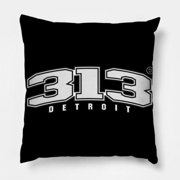 313 Detroit Pillow by ＤＥＴＲＯＩＴ ＳＴＡＴＥ™