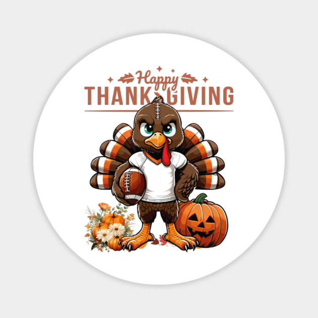 Thanksgiving American Football Player Turkey Magnet by JessArty