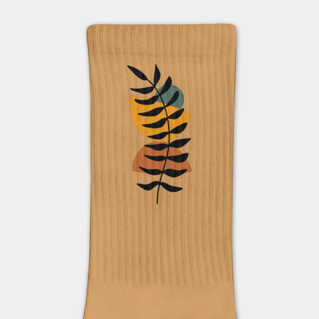 Boho Feather and Shapes, Tropical Leaves, Boho Lover Gifts for Christmas, Botanical Plants Shapes by CrystalJ 