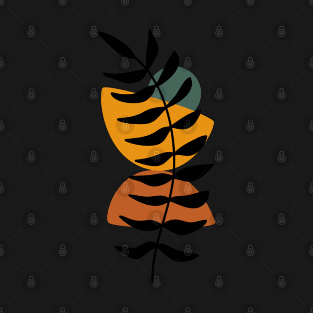 Boho Feather and Shapes, Tropical Leaves, Boho Lover Gifts for Christmas, Botanical Plants Shapes by CrystalJ 