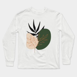 Bohemian Vintage Lemon Abstract Art, Boho Inspired Gift for Her, Mom, Friends, Christmas Gift Long Sleeve T-Shirt