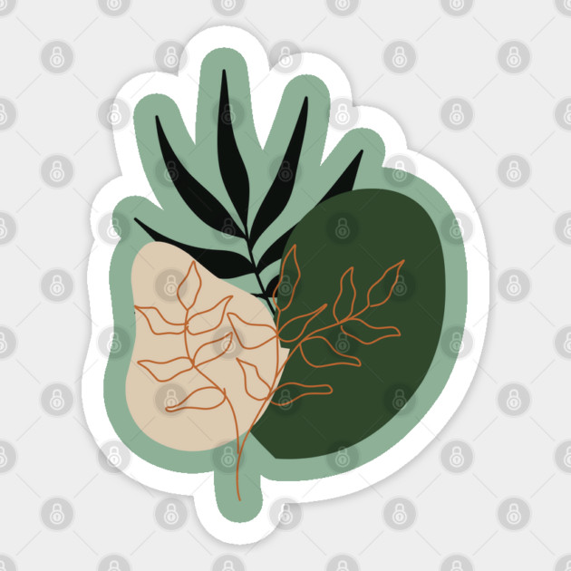 Bohemian Vintage Lemon Abstract Art, Boho Inspired Gift for Her, Mom, Friends, Christmas Gift Sticker by CrystalJ 