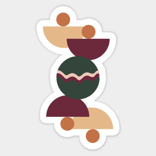 Bohemian Shapes Retro Moon, Abstract Art, Vintage Minimalist Art, Christmas Gift Idea Magnet by CrystalJ 