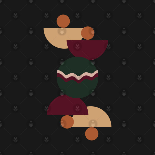 Bohemian Shapes Retro Moon, Abstract Art, Vintage Minimalist Art, Christmas Gift Idea by CrystalJ 