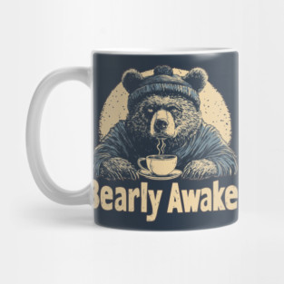 Bearly Awake Coffee Lover Bear Vintage Style Mug