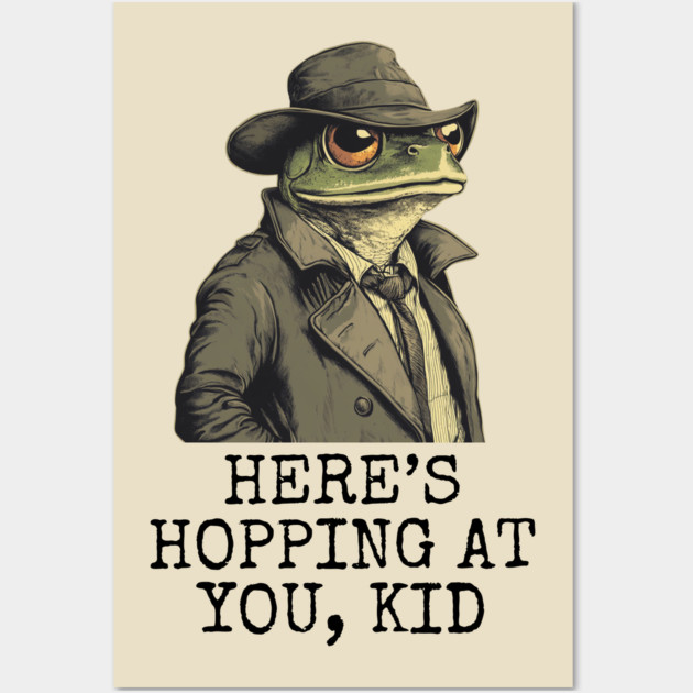 Debonair Frog in Trench Coat & Fedora | Pun & Parody Wall Art by TuncGK