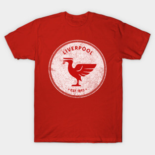 Liverpool Liverbird BIG Vintage Retro RED T-Shirt