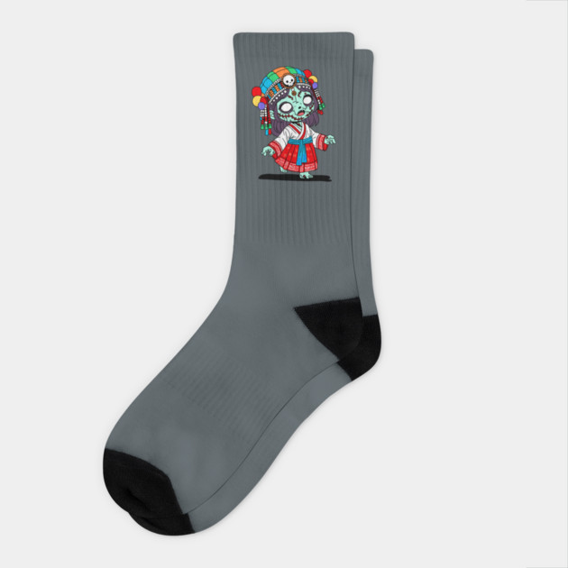 Cute Korean Zombie Socks by H. R. Sinclair