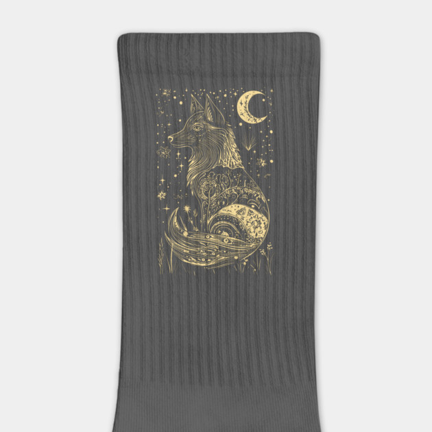 Neo Folk Wolf at Night - Boho Style by TuncGK