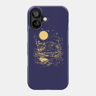 Alone at Night - Neo Folk Fox Sleeping Phone Case