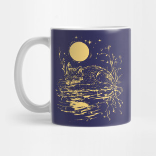 Alone at Night - Neo Folk Fox Sleeping Mug