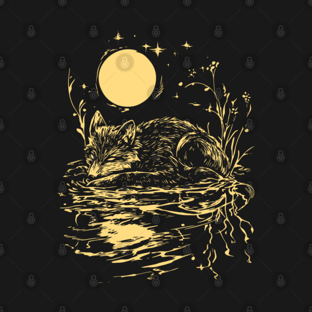 Alone at Night - Neo Folk Fox Sleeping by TuncGK