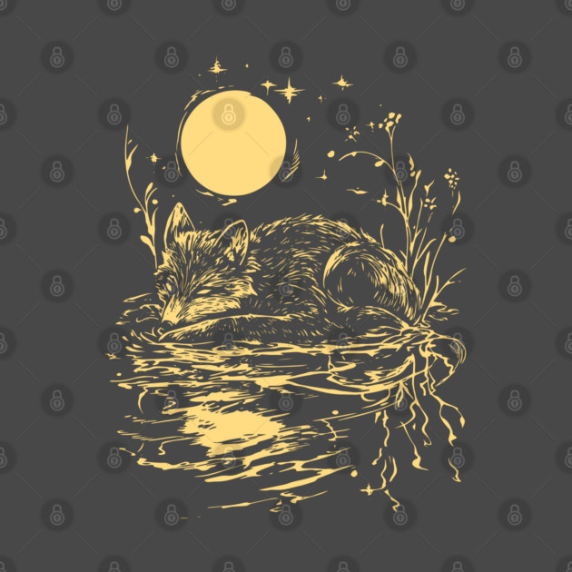 Alone at Night - Neo Folk Fox Sleeping by TuncGK