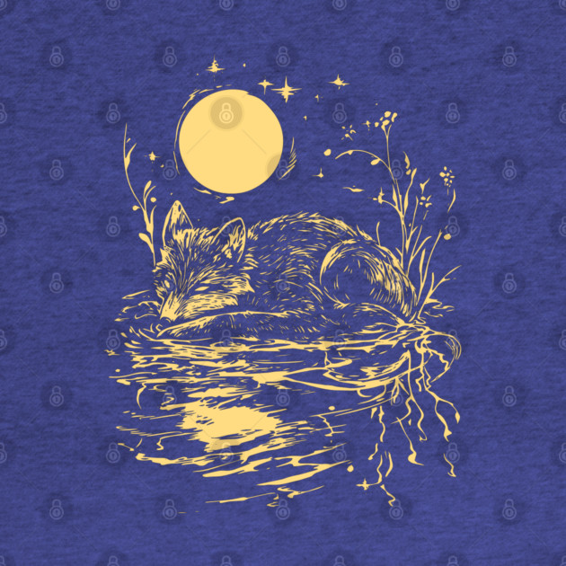 Alone at Night - Neo Folk Fox Sleeping by TuncGK