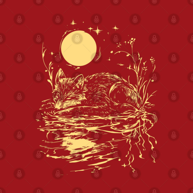 Alone at Night - Neo Folk Fox Sleeping by TuncGK