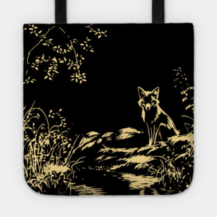 Alone in the Dark Forest - Neo Folk Fox Design Tote