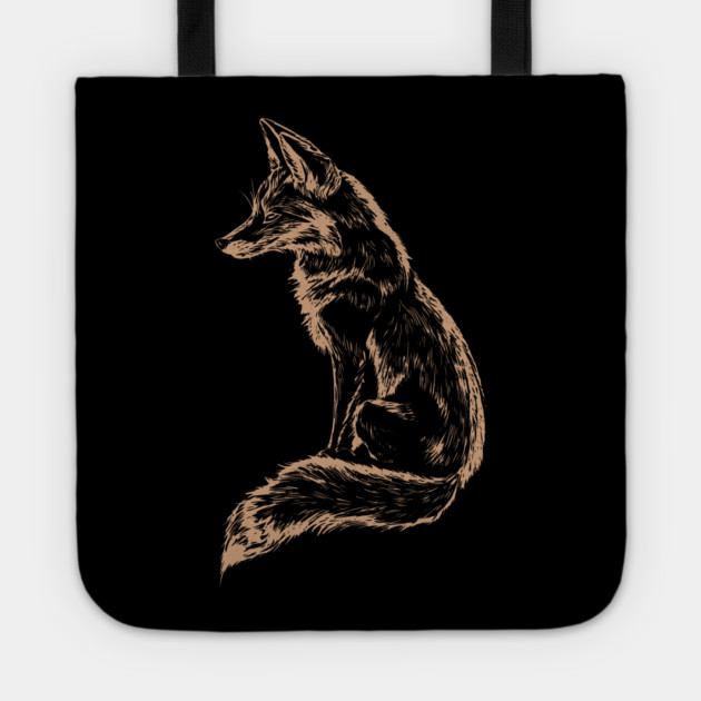 Neo Folk Style Red Forest Fox Tote by TuncGK