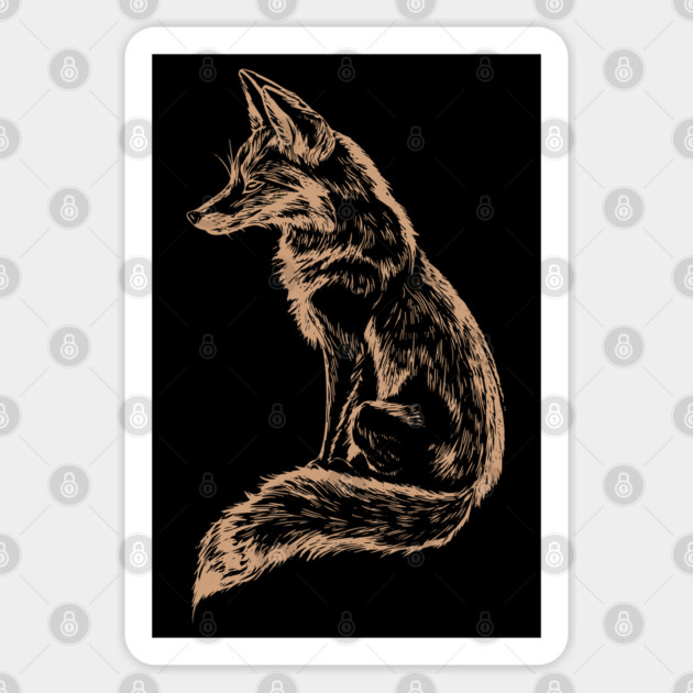 Neo Folk Style Red Forest Fox Sticker by TuncGK