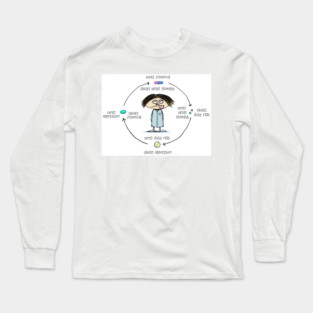 Medicinal Cures and Causes | Medication Side Effects Cartoon Long Sleeve T-Shirt