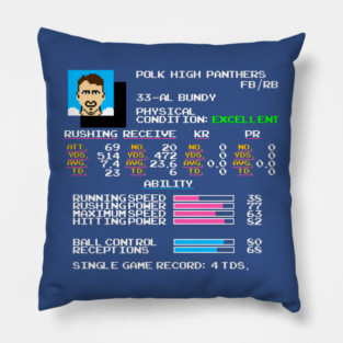 Al Bundy - Polk High TECMO Football Video Game Stats Pillow