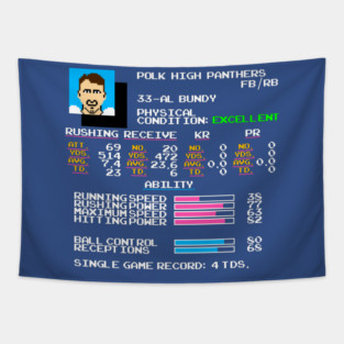 Al Bundy - Polk High TECMO Football Video Game Stats Tapestry