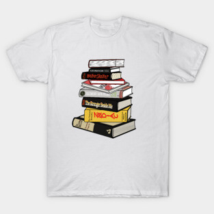 True Crime Book Pile Art T-Shirt
