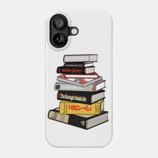 True Crime Book Pile Art Phone Case