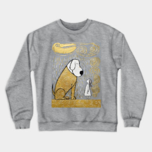 Huge Dog and A Little Girl Crewneck Sweatshirt