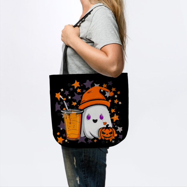 Cute Ghost Pumpkin Spice Drink by Db Printed
