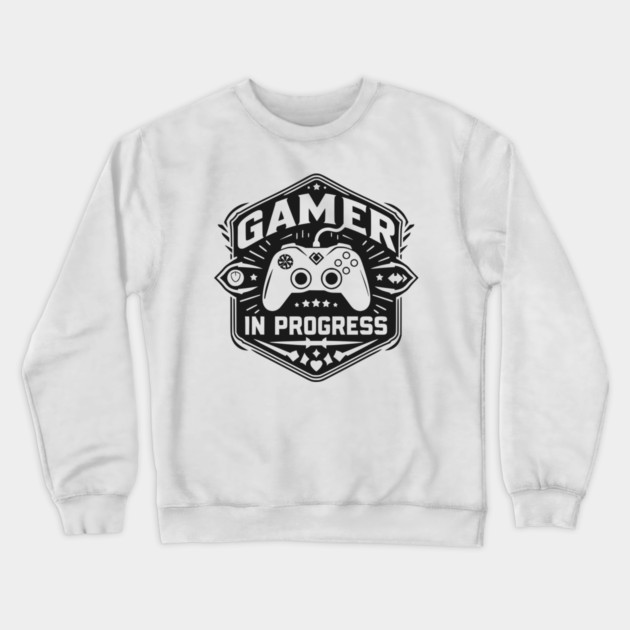 Gamer in Progress Crewneck Sweatshirt by Frank Ring