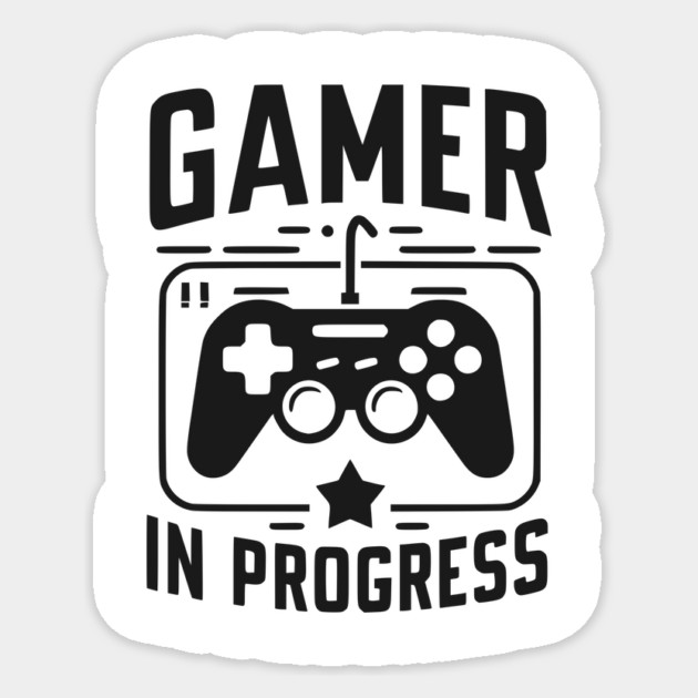 Gamer in Progress Sticker by Frank Ring