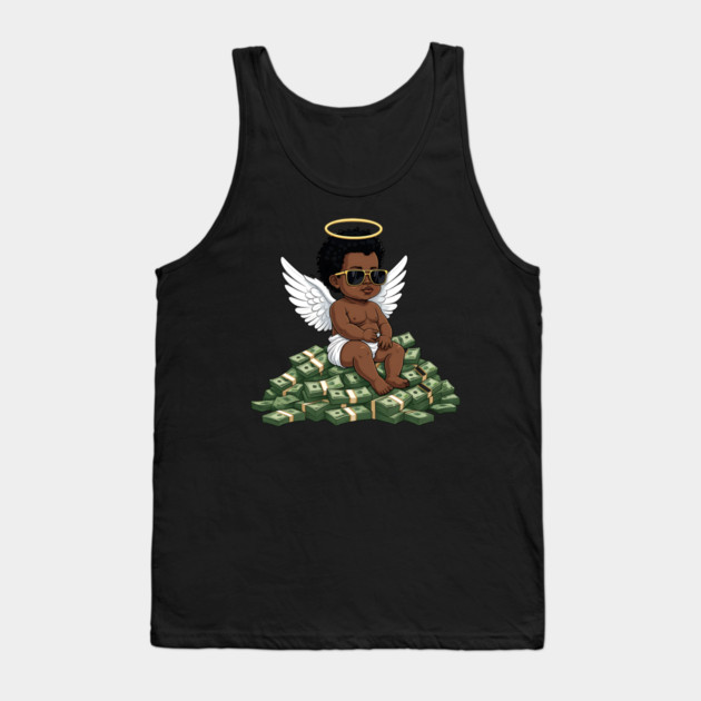 Get Money Black Angel Tank Top by UrbanLifeApparel