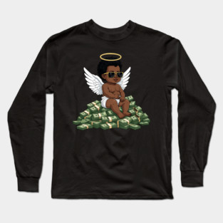 Get Money Black Angel Long Sleeve T-Shirt