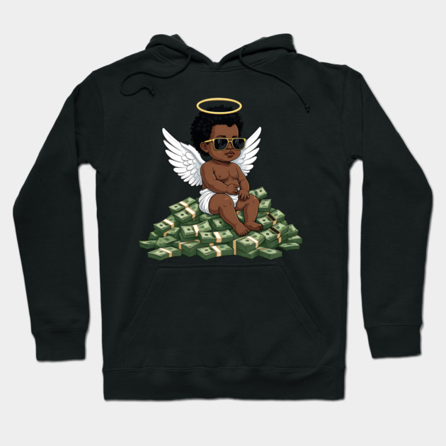 Get Money Black Angel Hoodie by UrbanLifeApparel