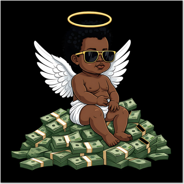 Get Money Black Angel Wall Art by UrbanLifeApparel