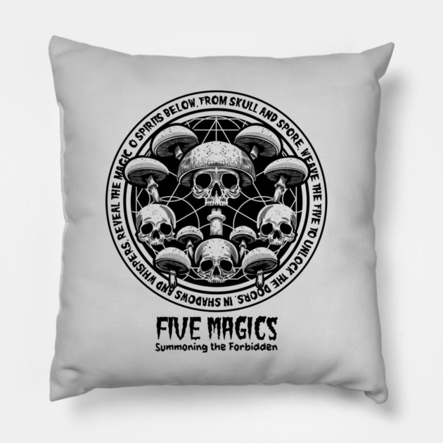 FIVE MAGICS Pillow by artslaves