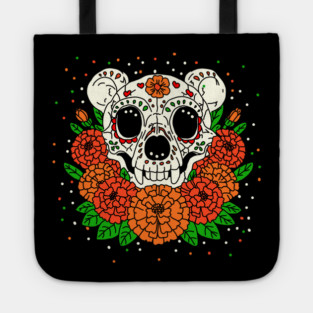 October's Marigolds & Bear Skull Tote