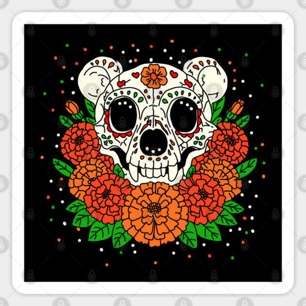 October's Marigolds & Bear Skull Sticker by H. R. Sinclair