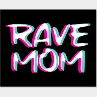 Techno Rave Mom Trippy Glitch Music Hardstyle Tekk Posters and Art