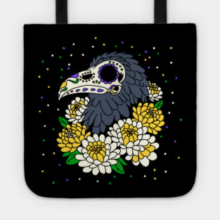 November's' Mums & Crow Skull Tote