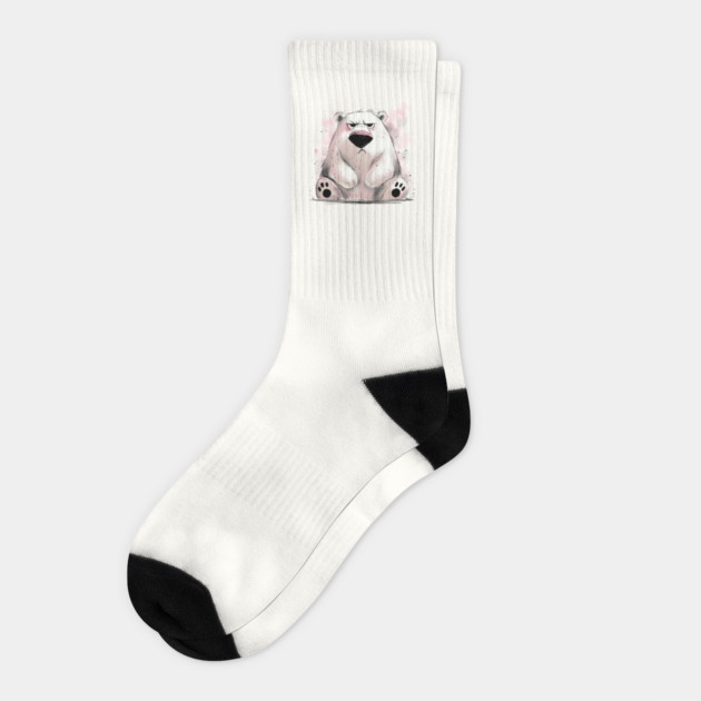 Grumpy Polar Bear Socks by H. R. Sinclair
