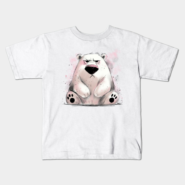 Grumpy Polar Bear Kids T-Shirt by H. R. Sinclair