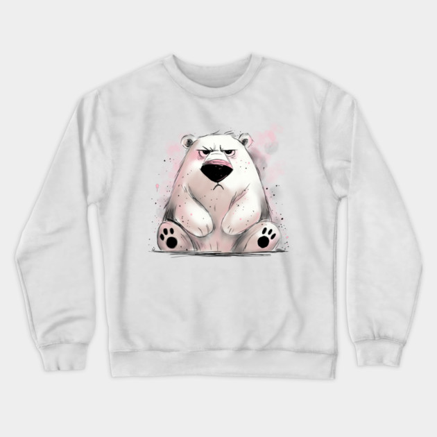 Grumpy Polar Bear Crewneck Sweatshirt by H. R. Sinclair