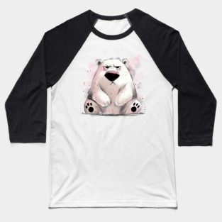 Grumpy Polar Bear Baseball T-Shirt