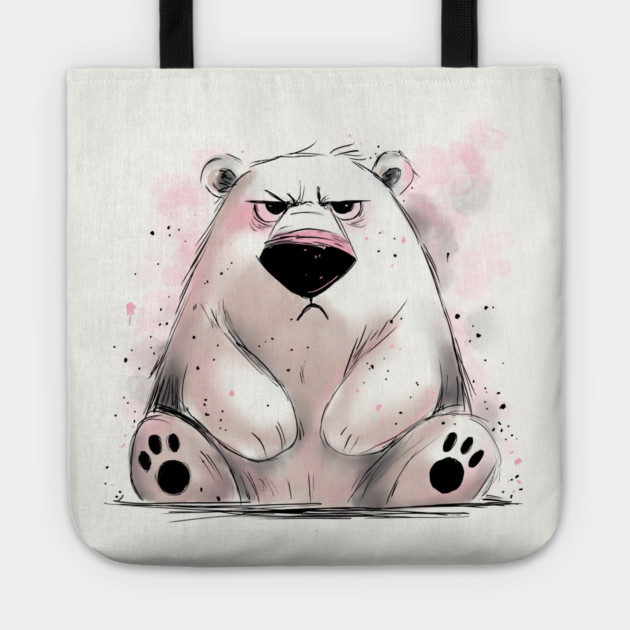 Grumpy Polar Bear Tote by H. R. Sinclair