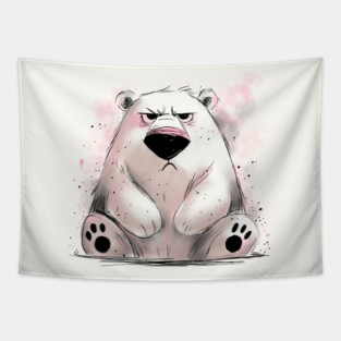Grumpy Polar Bear Tapestry