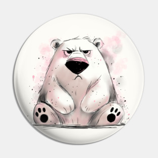 Grumpy Polar Bear Pin