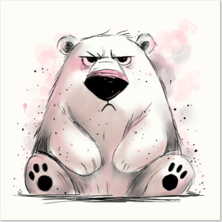 Grumpy Polar Bear Posters and Art