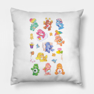 Care Bear Rainbow Nostalgic 80s Retro Vintage Childhood Cartoon Graphic Pillow