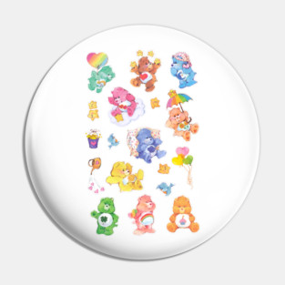 Care Bear Rainbow Nostalgic 80s Retro Vintage Childhood Cartoon Graphic Pin